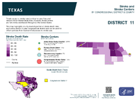 TX Congressional District 11 Stroke and Stroke Centers Map 118th Congress