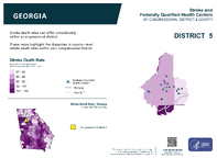 GA Congressional District 05 Stroke and Federally Qualified Health Centers Map 118th Congress