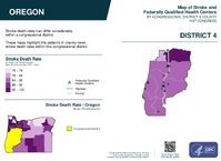OR Congressional District 04 Stroke and Federally Qualified Health Centers Map 119th Congress
