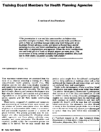 Training Board Members For Health Planning Agencies A Review Of The Literature