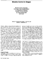 Measles control in Oregon