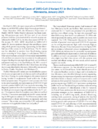 First Identified Cases of SARSCoV2 Variant P1 in the US  Minnesota January 2021