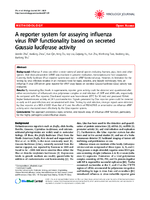 A reporter system for assaying influenza virus RNP functionality based on secreted Gaussia luciferase activity
