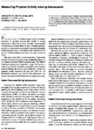 Measuring physical activity among adolescents