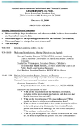National Conversation on Public Health and Chemical Exposures Leadership Council December 11 2009 Proposed Agenda