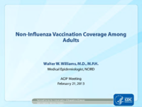Noninfluenza vaccination coverage among adults