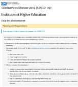 Coronavirus Disease 2019 COVID19 Institutes of Higher Education FAQs for Administrators March 8 2020