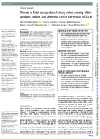 Trends in Fatal Occupational Injury Rates Among Older Workers Before and After the Great Recession of 2008