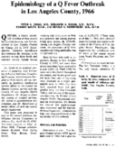 Epidemiology of a Q fever outbreak in Los Angeles County 1966