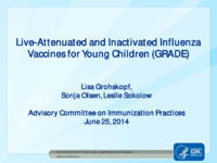 Liveattenuated and inactivated influenza vaccines for young children GRADE