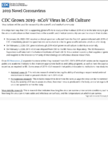 CDC grows 2019nCoV virus in cell culture