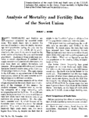Analysis of mortality and fertility data of the Soviet Union