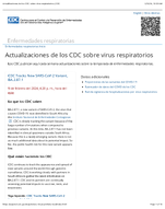 Actualizaciones de los CDC sobre virus respiratorios