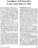Surveillance of poliomyelitis in the United States in 1956