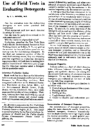 Use of field tests in evaluating detergents
