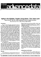 Aging in the Eighties People Living AloneTwo Years Later Data From the 1984 and 1986 Longitudinal Study of Aging Interviews