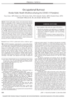 Occupational Burnout Florida Public Health Workforce During the COVID19 Pandemic