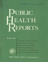 Public Health Reports  v 67 no 11  cover