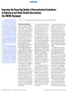 Improving the Reporting Quality of Nonrandomized Evaluations of Behavioral and Public Health Interventions The TREND Statement