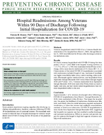 Hospital Readmissions Among Veterans Within 90 Days of Discharge Following Initial Hospitalization for COVID19