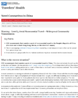 Novel Coronavirus in China Warning  Level 3 Avoid Nonessential Travel February 22 2020