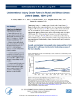 Unintentional injury death rates in rural and urban areas United States 19992017