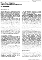 ThreeYear Programs In Medical And Dental Schools An Appraisal