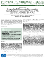 Geographic Differences in Preconception Health Indicators Among Ohio Women Who Delivered Live Births 20192021