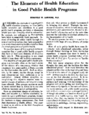 The elements of health education in good public health programs
