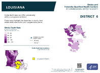 LA Congressional District 06 Stroke and Federally Qualified Health Centers Map 118th Congress