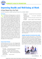 Improving health and wellbeing at work a case report from the field