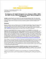 Bird infections with highlypathogenic avian influenza A H5N2 H5N8 and H5N1 viruses  recommendations for human health investigations and response