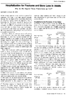 Hospitalization for fractures and bone loss in adults Why do we regard these phenomena as dull