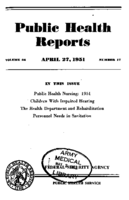 Public Health Reports  v 66 no 17  cover