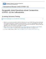 Frequently Asked Questions About Coronavirus COVID19 Testing for Laboratories June 10 2020
