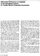 Differential performance on subtests of the Educational Council for Foreign Medical Graduates examination