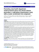 Promoting state health department evidencebased cancer and chronic disease prevention a multiphase dissemination study with a cluster randomized trial component