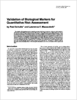 Validation of Biological Markers for Quantitative Risk Assessment