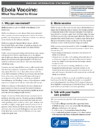 Ebola vaccine  what you need to know