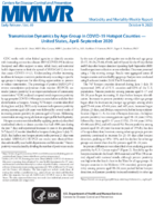 Transmission Dynamics by Age Group in COVID19 Hotspot Counties  United States AprilSeptember 2020