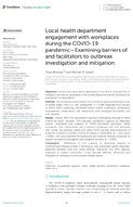 Local Health Department Engagement with Workplaces During the COVID19 Pandemic  Examining Barriers of and Facilitators to Outbreak Investigation and Mitigation