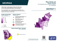 GA Congressional District 01 Stroke and Stroke Centers Map 119th Congress