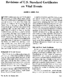 Revisions Of Us Standard Certificates On Vital Events