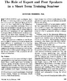 The role of expert and peer speakers in a short term training seminar