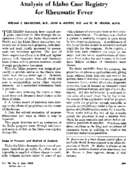 Analysis of Idaho case registry for rheumatic fever