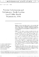 External collaboration and performance North Carolina local public health departments 1996