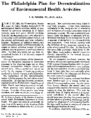 The Philadelphia plan for decentralization of environmental health activities