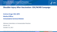 Shoulder Injury After Vaccination CDCNCIRD Campaign