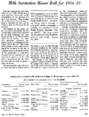 Milk sanitation honor role for 195455