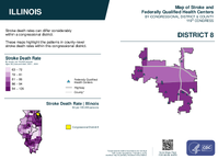 IL Congressional District 08 Stroke and Federally Qualified Health Centers Map 119th Congress